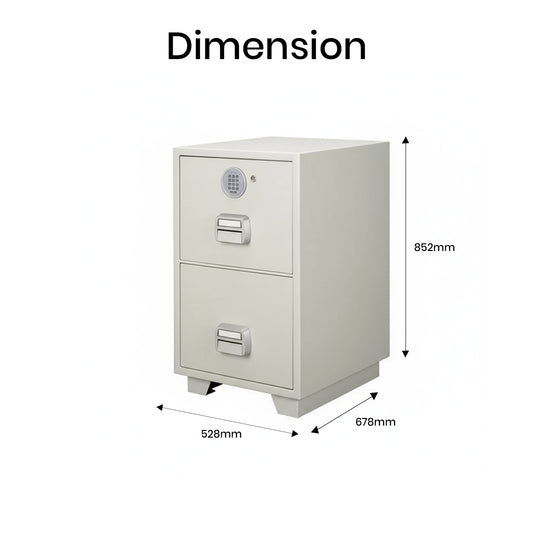 Eagle Safes Fire Resistant Filing Cabinet SF680-2EKX | 2 Drawer Office Safe Dubai UAE