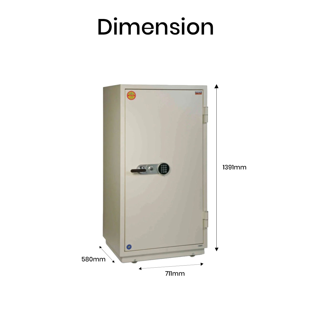 Valberg FRS-133 EL Fire-Resistant Safe – White, Digital + Key Lock System