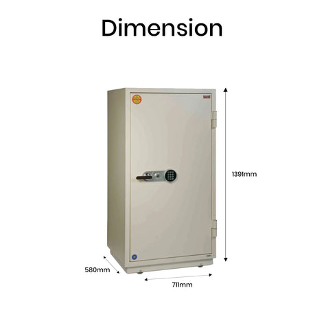 Valberg FRS-133 EL Fire-Resistant Safe – White, Digital + Key Lock System