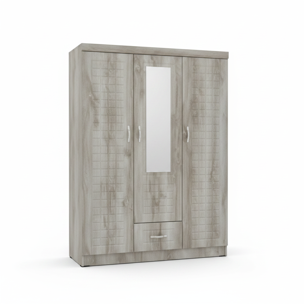 Three Door Wardrobe IH 73 – Premium Wooden Wardrobe H185×W120×D40cm | Buy Online UAE