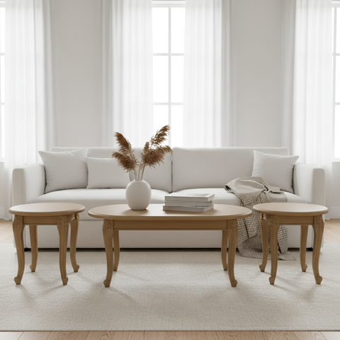 Golden Coffee Table Set (1+2) | IH 6006 | Premium Living Room Furniture UAE
