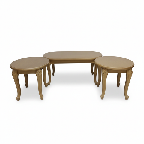 Golden Coffee Table Set (1+2) | IH 6006 | Premium Living Room Furniture UAE