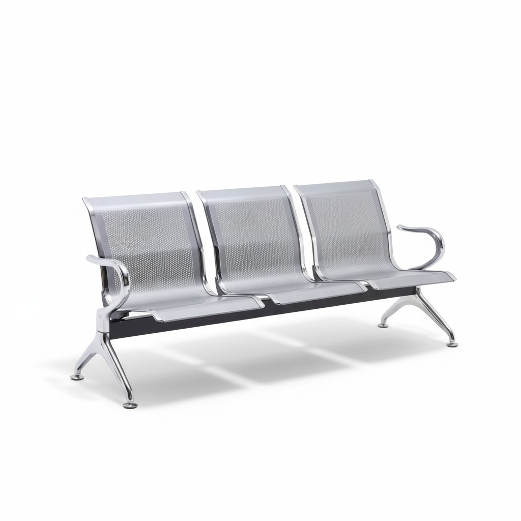 Airport Chair 3-Seater Steel Silver | UAE-Wide Delivery | IH A305 SIL