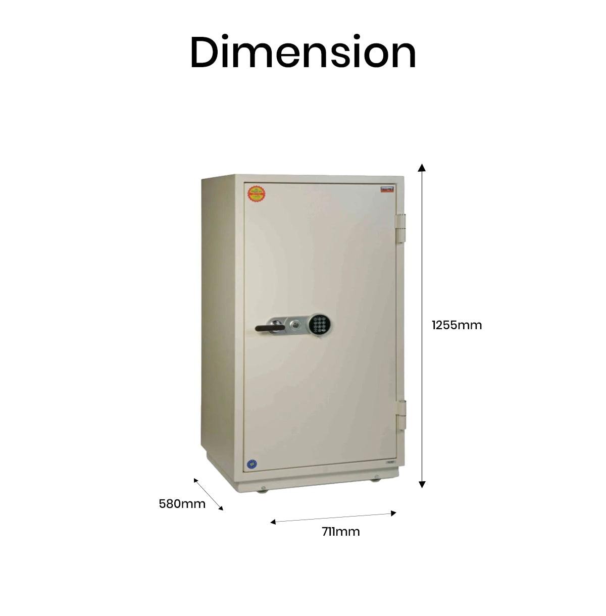 Valberg FRS-120 EL Fire-Resistant Safe – White, Digital + Key Lock System