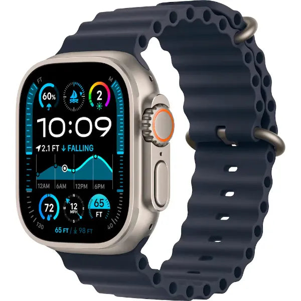 Apple Watch Ultra 2 49mm GPS Smart Watch Titanium Case with Ocean Band | UAE Stock | Dubai Abu Dhabi Sharjah Ajman Fujairah RAK UAQ Navy Ocean
