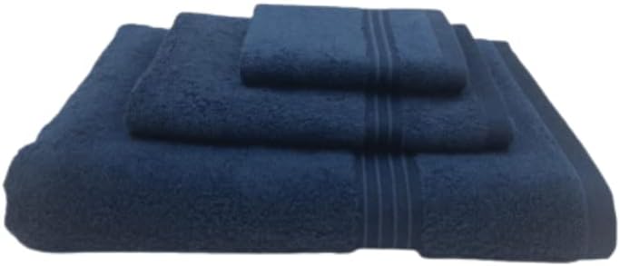 INFINI HOMES Navy Blue Luxury Cotton Towel Set - Premium Hotel Quality Bath Linen UAE
