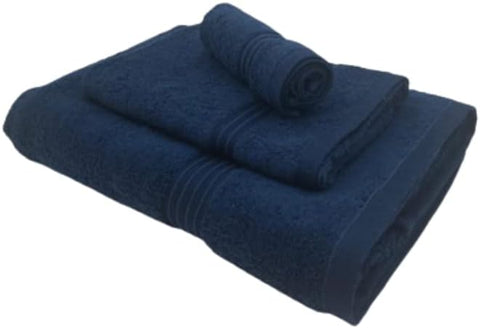 INFINI HOMES Navy Blue Luxury Cotton Towel Set - Premium Hotel Quality Bath Linen UAE