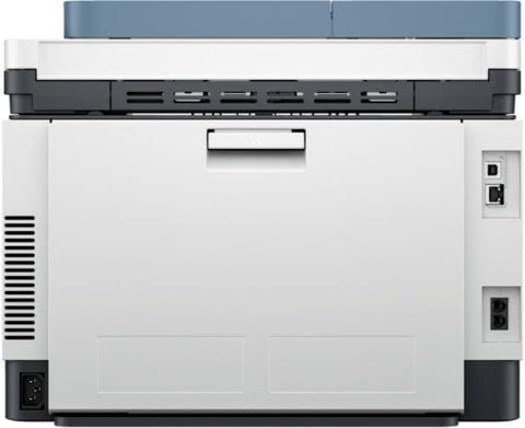 HP Color LaserJet Pro MFP 3303fdn rear panel showing USB and Ethernet connectivity ports – office printer Abu Dhabi Sharjah UAE
