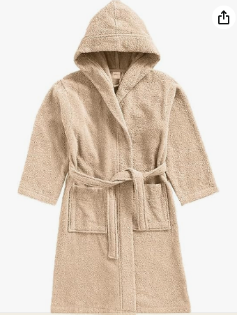 INFINI HOMES Daffodil Beige Premium Kids Hooded Bathrobe - 6 Years | 100% Terry Cotton | UAE Delivery