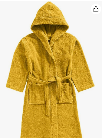 INFINI HOMES Daffodil Premium Kids Hooded Bathrobe - 100% Terry Cotton Hotel Quality UAE