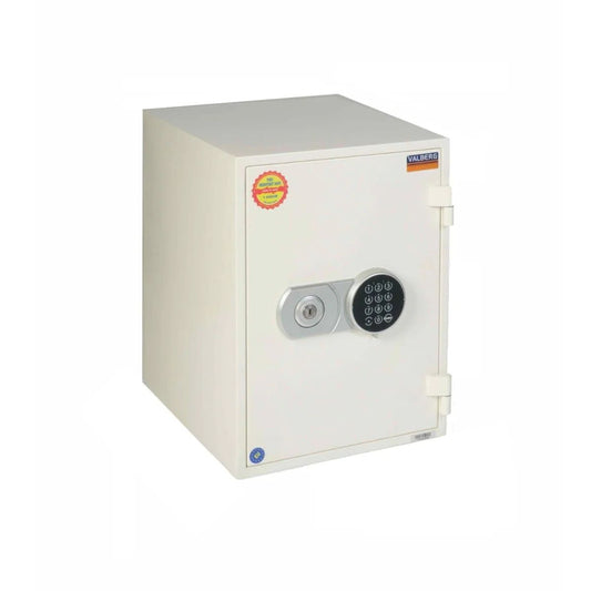 خزنة أمان فالبرغ FRS-49 EL بيضاء مقاومة للحريق مع قفل رقمي متقدم | Valberg FRS-49 EL White Fire-Resistant Security Safe Digital Lock System Dubai