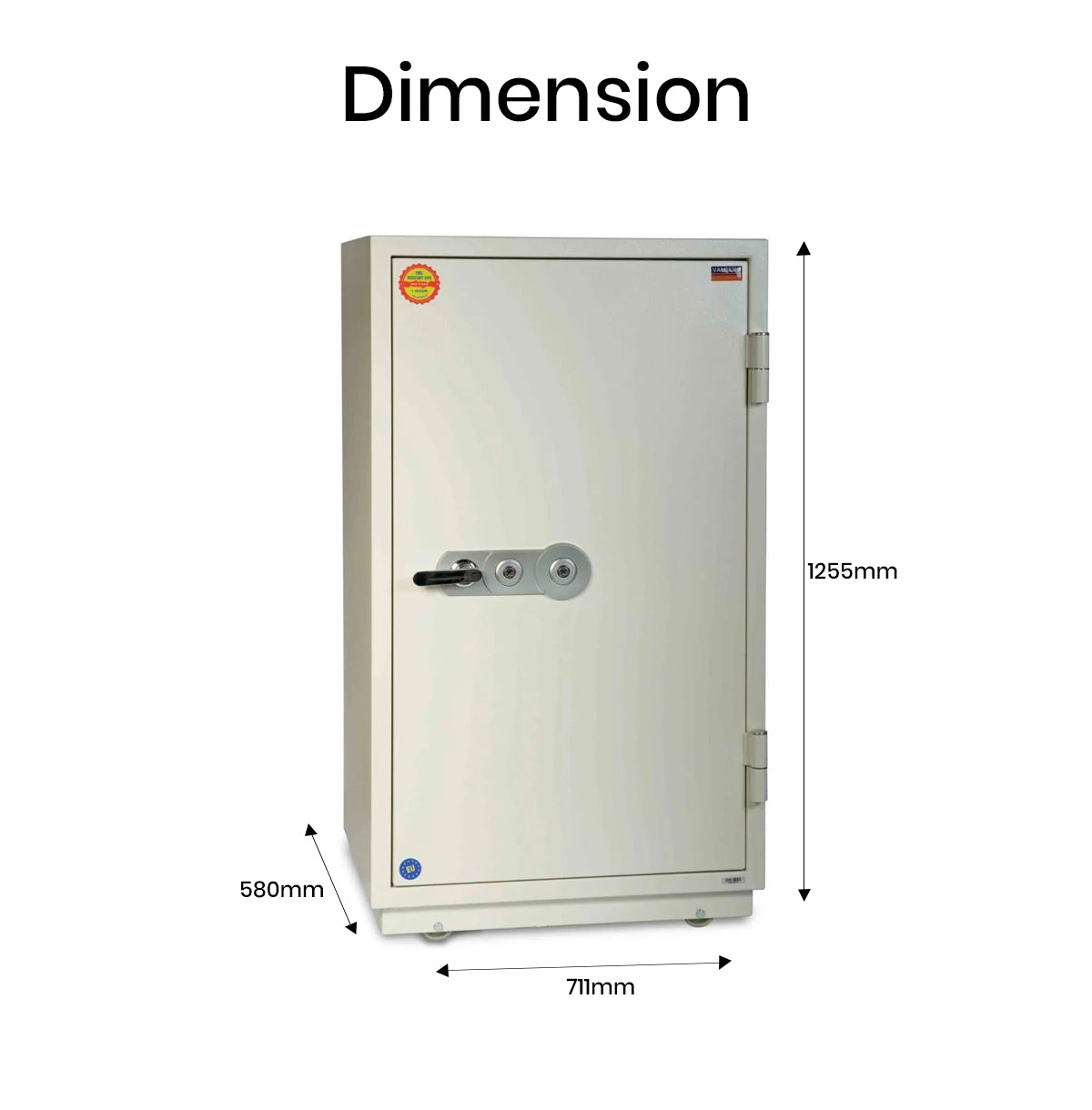 Valberg FRS-120 KL Fire-Resistant Safe – White, Dual Key Lock System