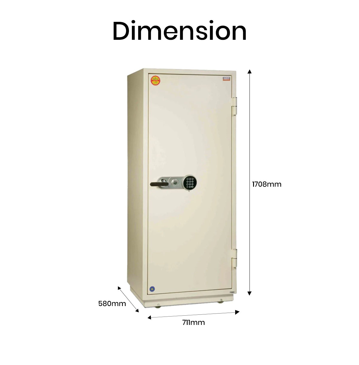 Valberg FRS-165 EL Fire-Resistant Safe – White, Digital + Key Lock System