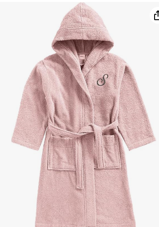 INFINI HOMES Daffodil Monogrammed Kids Bathrobe - Premium Terry Cotton Hooded Robe for Children