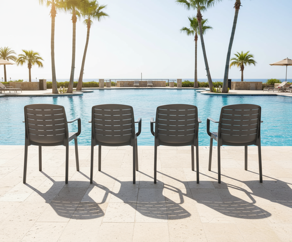 Premium outdoor armchairs by pool luxury furniture UAE Dubai Abu Dhabi Sharjah delivery