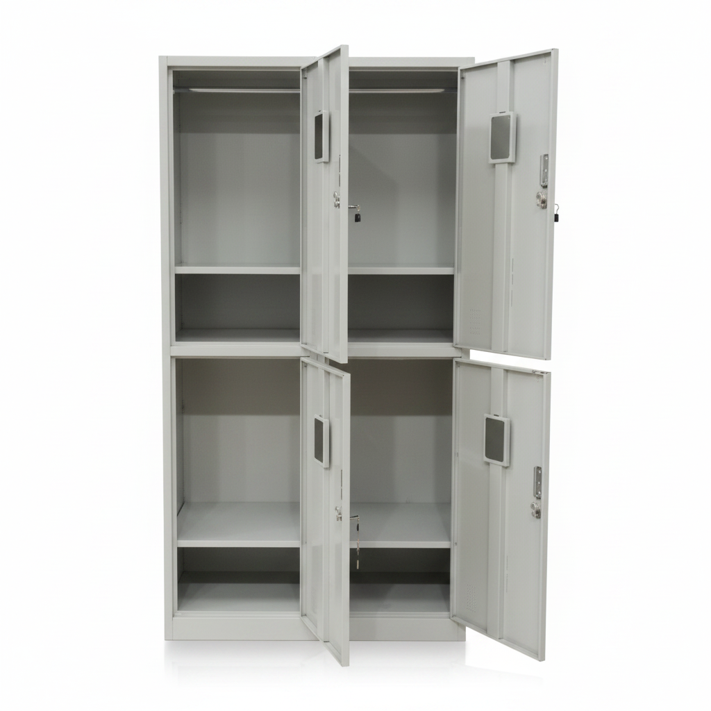 Metal Duplex Door Locker | Grey Steel Storage Cabinet 185x90x45cm – IH CC4T