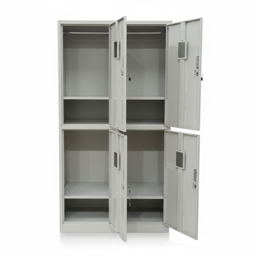 Metal Duplex Door Locker | Grey Steel Storage Cabinet 185x90x45cm – IH CC4T