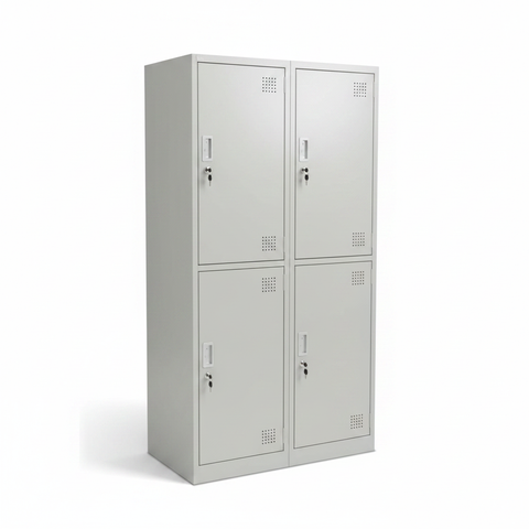 Metal Duplex Door Locker | Grey Steel Storage Cabinet 185x90x45cm – IH CC4T