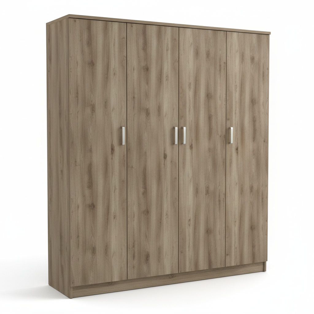 Four Door Wooden Wardrobe IH 467 White Background – Buy Wardrobe Online UAE