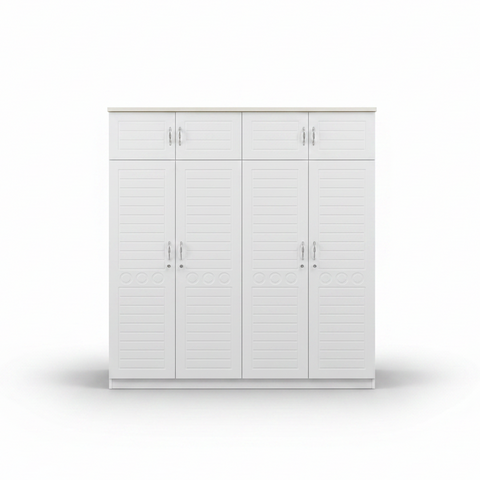 4-Door White Wooden Wardrobe Studio Shot – IH 7704 Wardrobe Dubai UAE