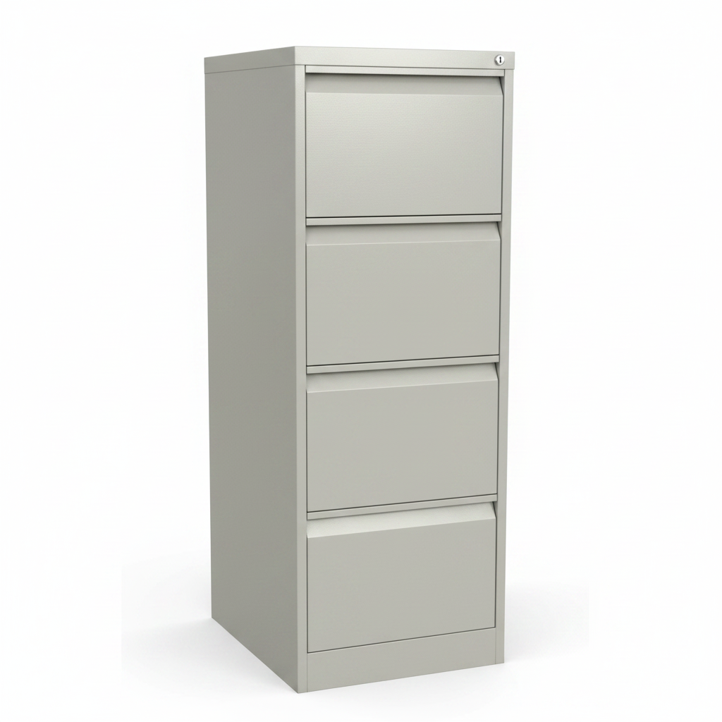 Metal 4-Drawer Filing Cabinet Grey – IH 24 | Office Storage UAE | INFINI HOMES