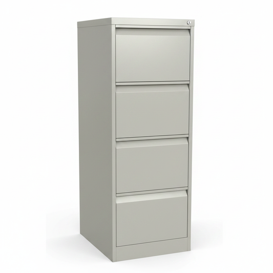 Metal 4-Drawer Filing Cabinet Grey – IH 24 | Office Storage UAE | INFINI HOMES