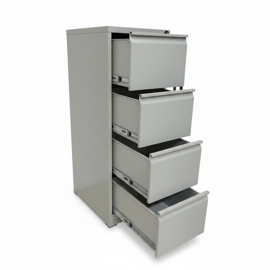 Metal Filing Cabinet 4 Open Drawers Grey – IH 24 | Document Storage UAE | INFINI HOMES