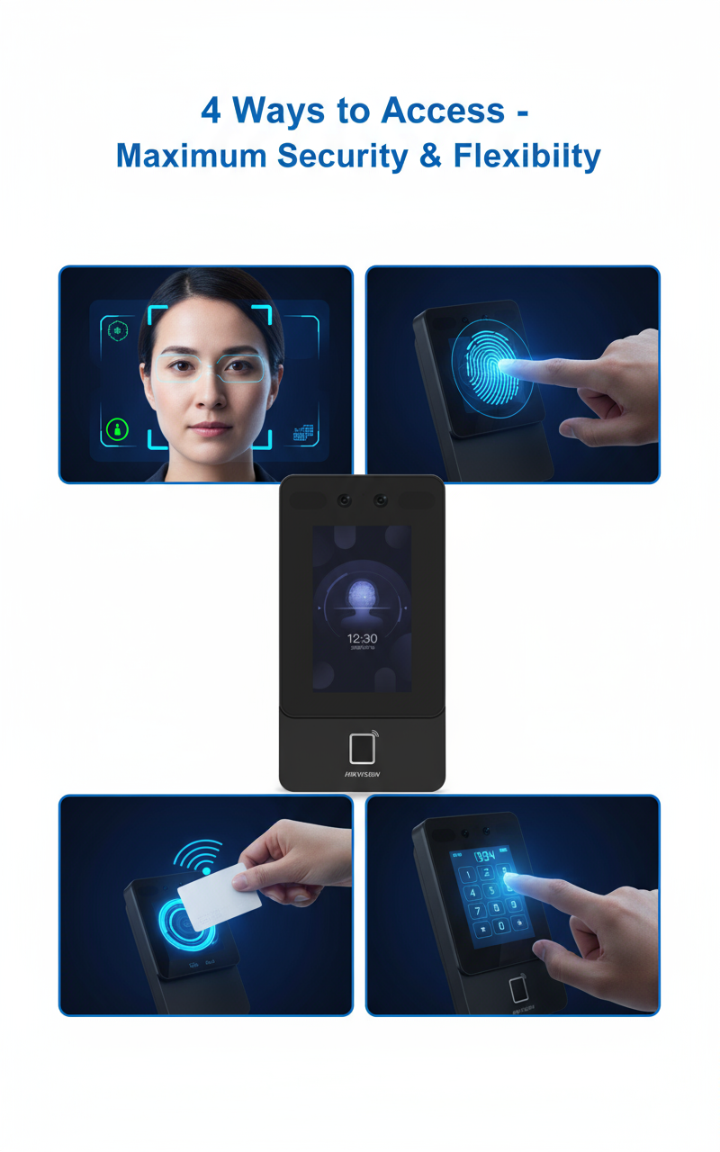 Hikvision DS-K1T342MFWX Face Recognition Access Control Terminal - Fingerprint & Card Reader