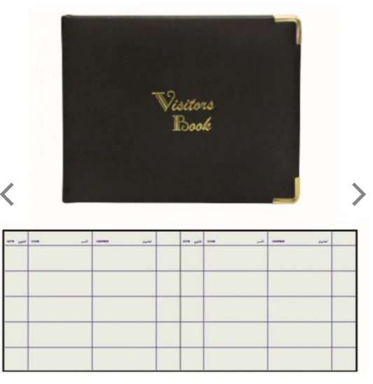 FIS Visitors Book 200x250mm 120 Sheets Black - Premium Office Supplies UAE | Dubai Abu Dhabi Sharjah