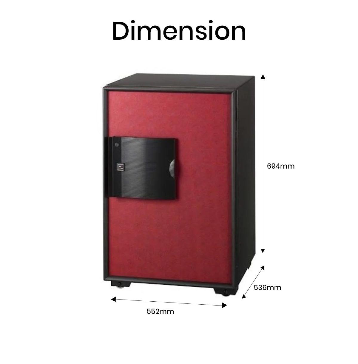 Eagle EGE-070 Fire-Resistant Safe – Black/Red, Digital + Key Lock System