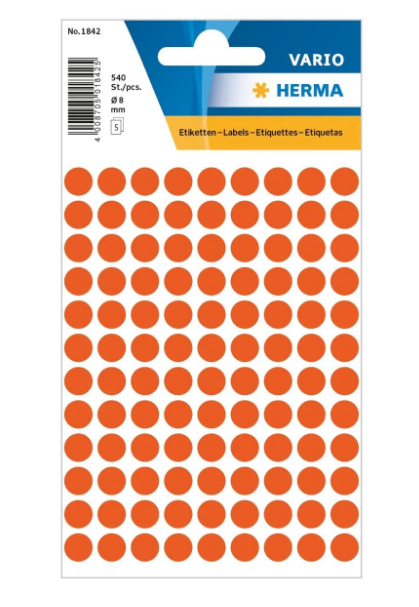 Herma Vario Color Dot Stickers 8mm Red - UAE Wide Delivery | Office Supplies Dubai