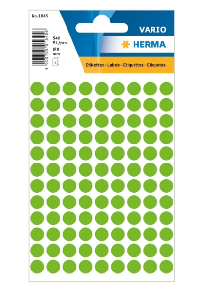 Herma Vario Green Color Dot Stickers 8mm - UAE Wide Delivery | Office Supplies Dubai