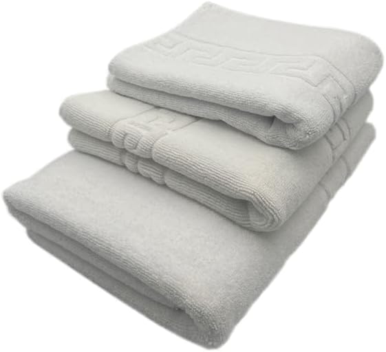 INFINI HOMES Magnolia White Luxury Bath Towel Set - Premium 600 GSM Cotton Hotel Quality