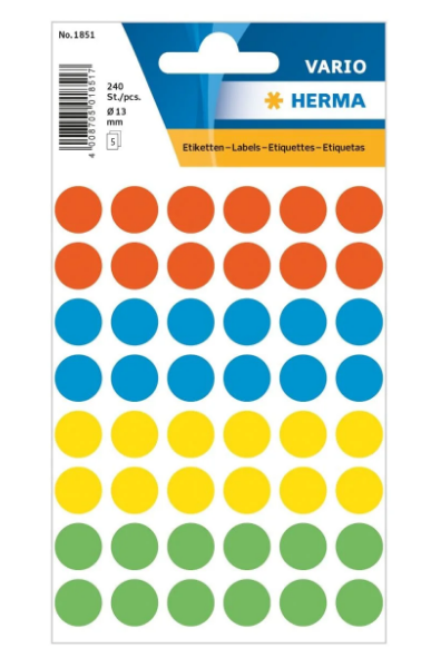 Herma Vario Color Dot Stickers 13mm - UAE Wide Delivery | Premium Office Labels Dubai Abu Dhabi
