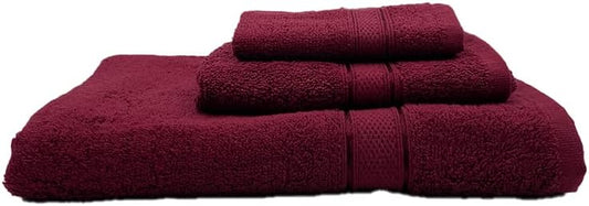INFINI HOMES Daffodil Premium Cotton Towel Set - Hotel Quality Bath Linen UAE Burgundy