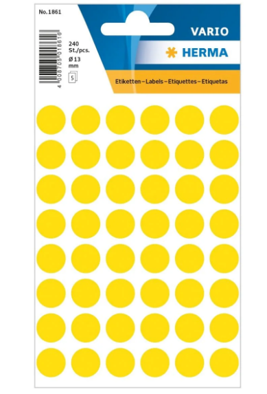Herma Vario Color Dot Stickers 13mm Yellow - UAE Office Supplies | Dubai Abu Dhabi Sharjah