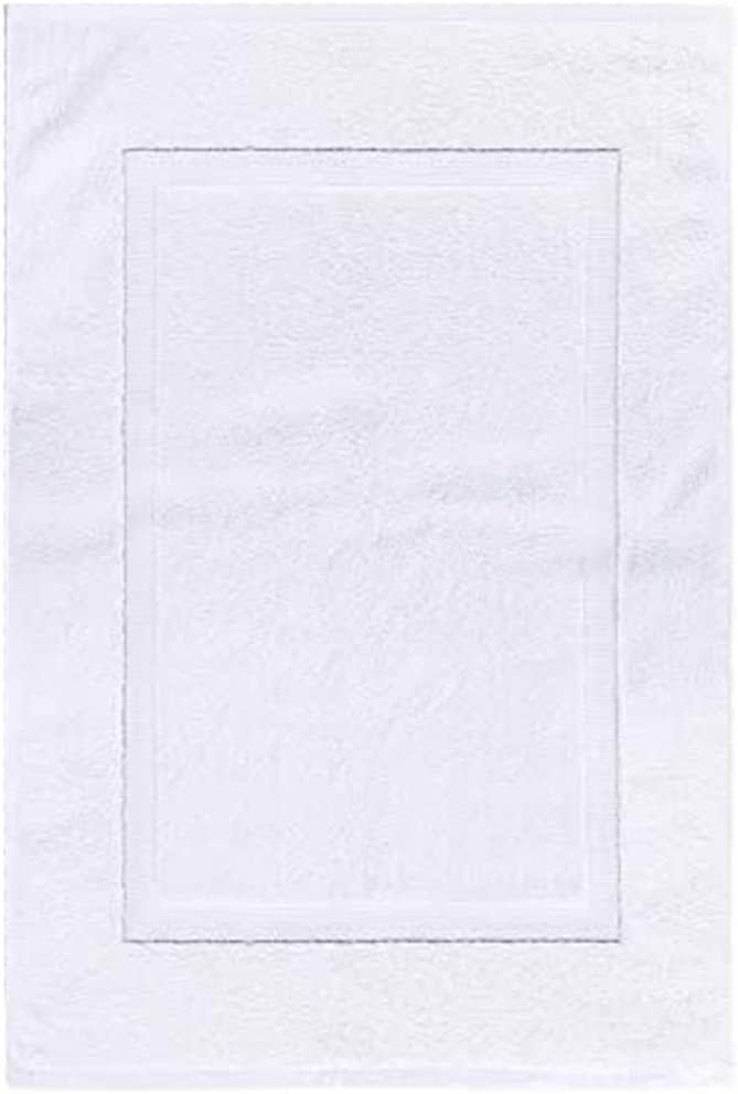 INFINI HOMES Iris White Luxury Bath Mat 50x80cm - Premium 600 GSM Cotton Bath Linen UAE
