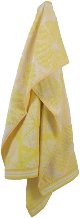 INFINI HOMES Premium Petunia Jacquard Beach Towel - 86x162cm Lemon Cotton UAE