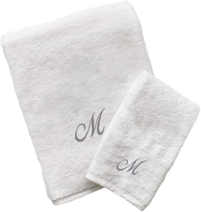 INFINI HOMES Luxury Monogrammed Towel Set - Premium 600 GSM Cotton Bath & Hand Towels UAE