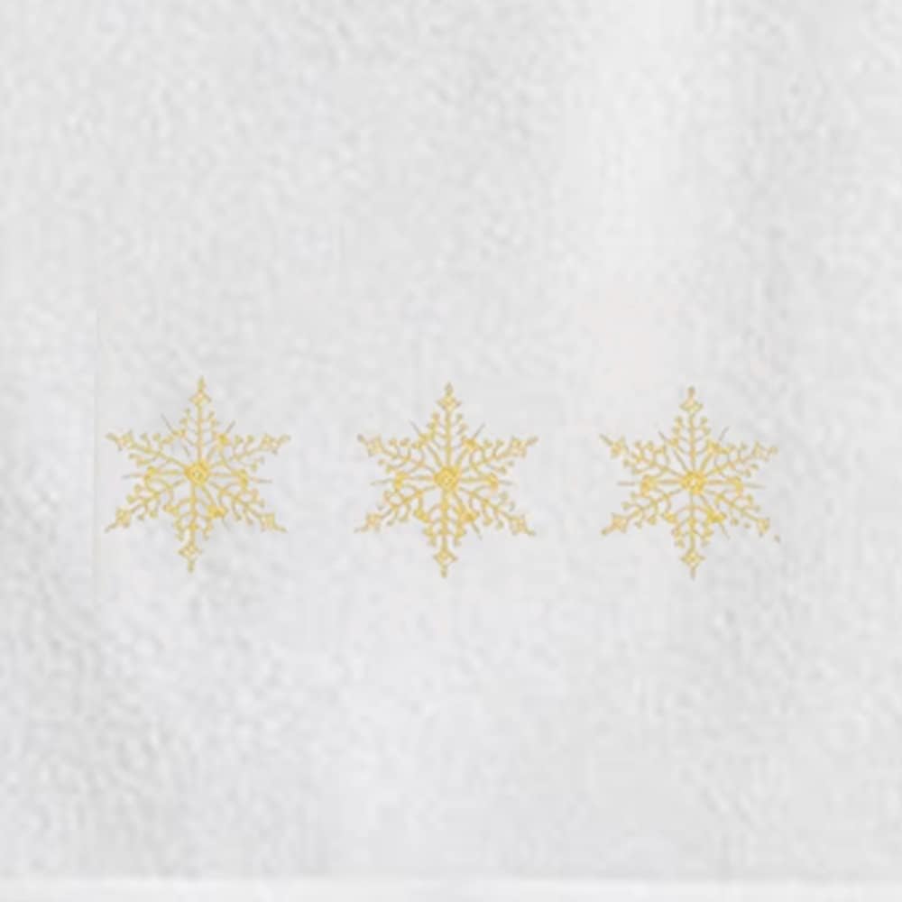 INFINI HOMES Luxury Embroidered Snowflake Hand Towel - Premium 100% Cotton Bath Linen UAE