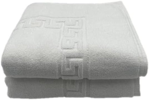 INFINI HOMES Magnolia White Luxury Bath Mat Set - Premium 100% Cotton Hotel Quality (50x80cm, Set of 2) - UAE Wide Delivery