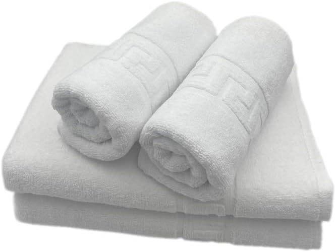 INFINI HOMES Magnolia White Luxury Towel Set – Premium 100% Cotton Bath Towels UAE | Dubai Abu Dhabi Sharjah