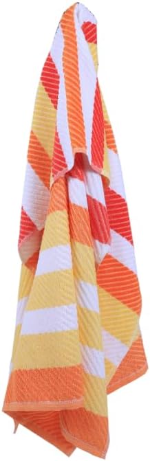 INFINI HOMES Premium Petunia Jacquard Beach Towel - Orange Cotton 86x162cm UAE