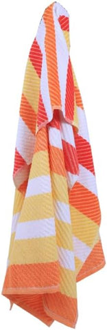 INFINI HOMES Premium Petunia Jacquard Beach Towel - Orange Cotton 86x162cm UAE
