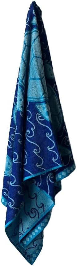 INFINI HOMES Premium Jacquard Beach Towel 86x162cm - Turtle Design Cotton Towel UAE