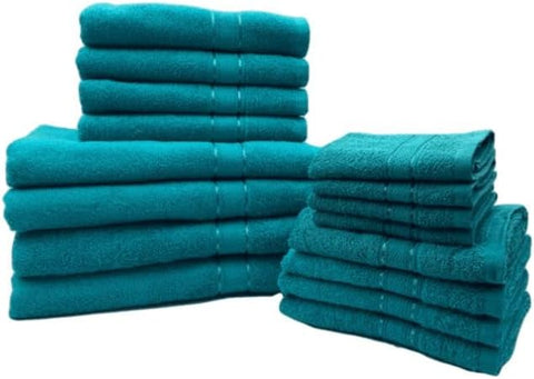INFINI HOMES Daffodil Premium Cotton Bath Towel Set - 16 Piece Family Pack | UAE Delivery