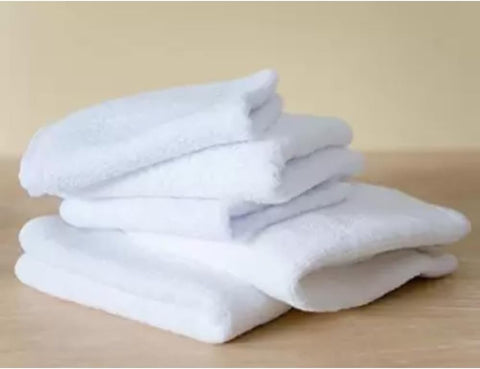 INFINI HOMES Iris White Luxury Face Towel Set - Premium 100% Combed Cotton Bath Linen UAE