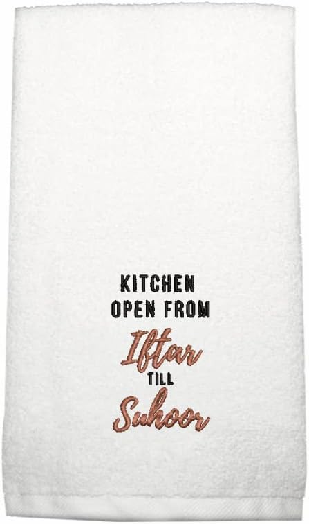 INFINI HOMES Ramadan Kitchen Towel - Premium Embroidered Hand Towel UAE