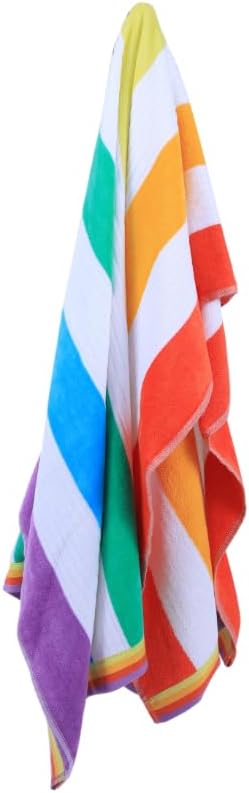 INFINI HOMES Premium Petunia Jacquard Beach Towel - 86x162cm Rainbow Cotton UAE