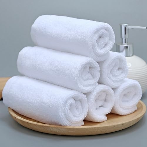 INFINI HOMES Iris White Luxury Face Towel Set - Premium 100% Combed Cotton Bath Linen UAE